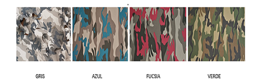 CAMUFLAJE MILITAR EN VARIOS COLORES